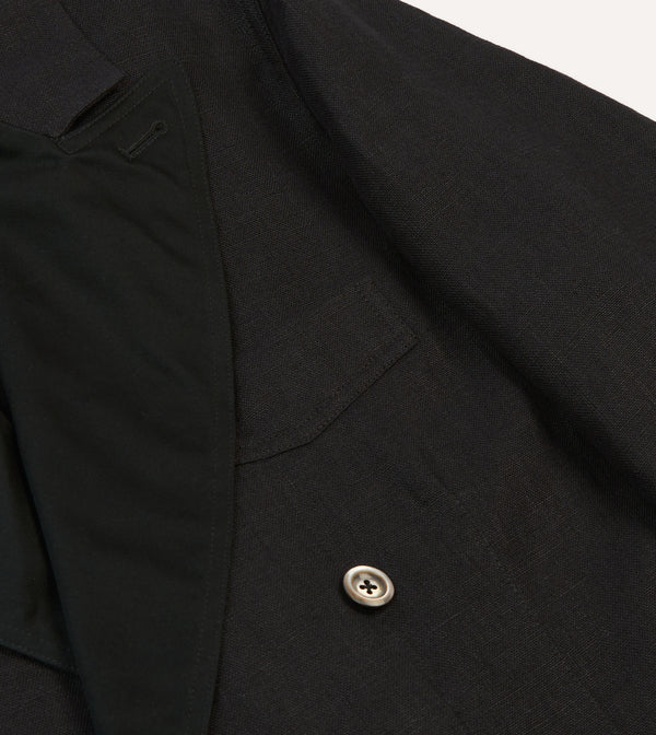 Drake's Black Linen Games Mk. V Dinner Jacket