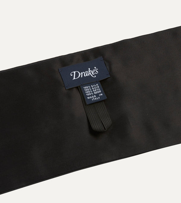 Drake's Black Silk Satin Cummerbund