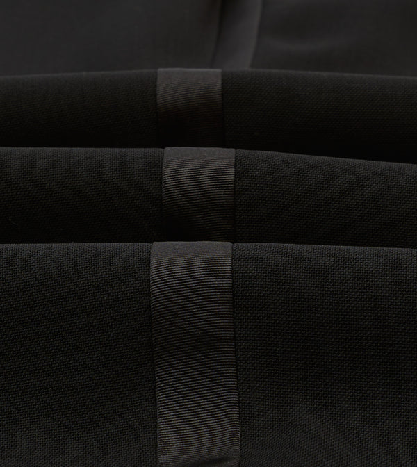 Drake's Black Wool Shawl Collar Tuxedo Trousers