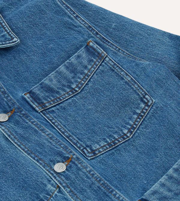 Drake's Bleach Wash Denim Work Jacket