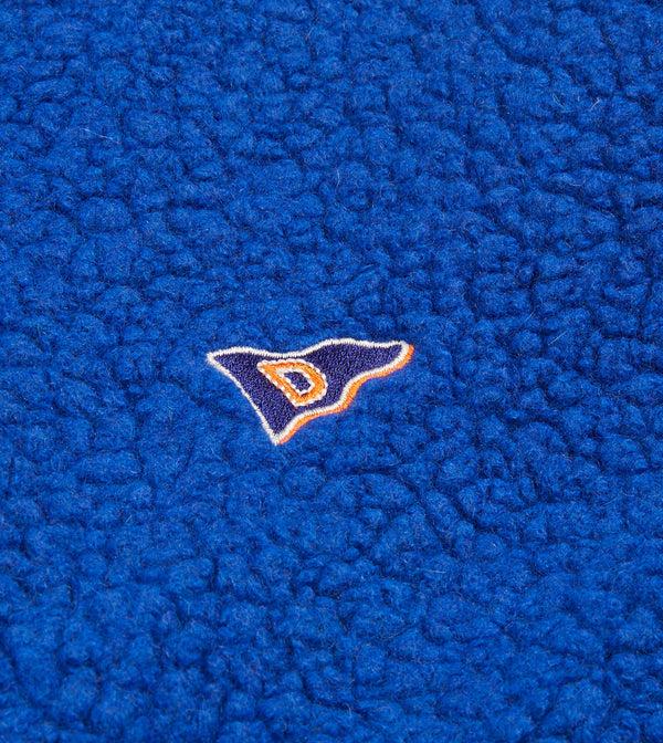 Drake's Blue Boucle Wool Zip Fleece Jacket