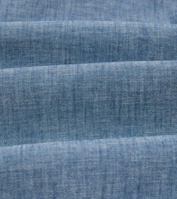 Drake's Blue Chambray Long Point Collar Shirt