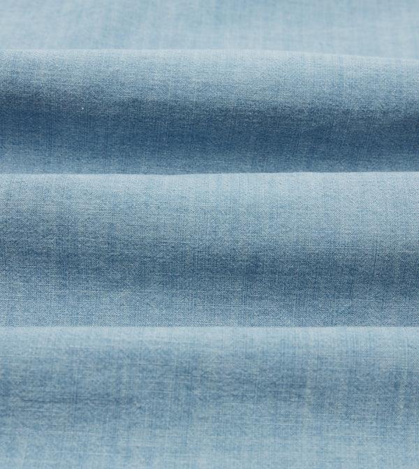 Drake's Blue Cotton Chambray Two-Pocket Work Shirt