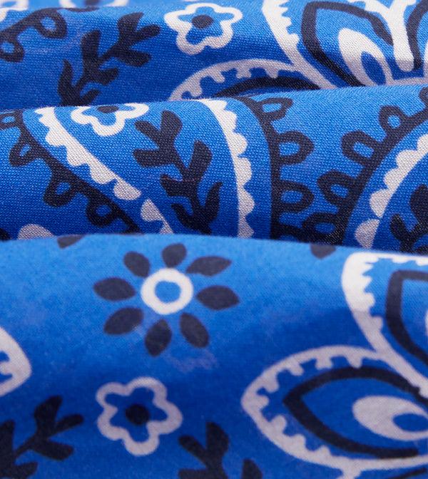 Drake's Blue Paisley Print Cotton Bandana