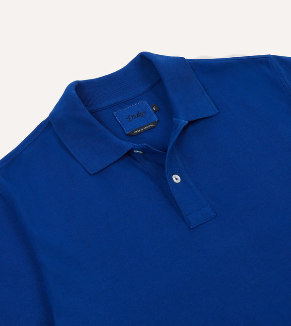 Drake's Blue Piqué Cotton Polo Shirt