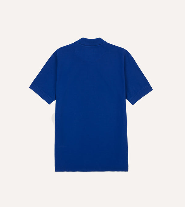 Drake's Blue Piqué Cotton Polo Shirt