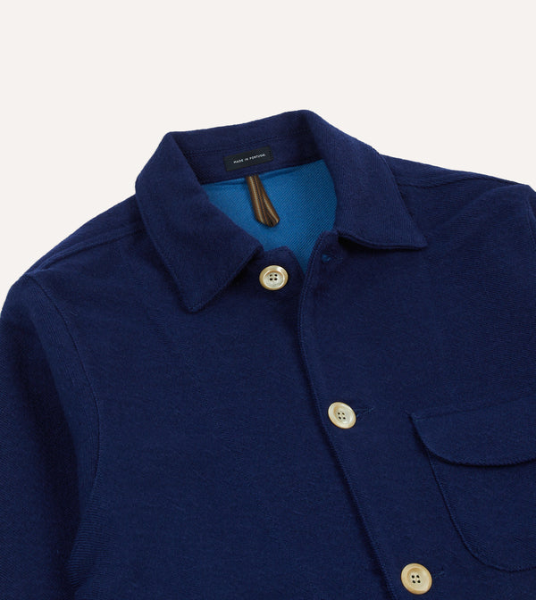 Drake's Blue Wool-Linen Three-Pocket Chore Jacket