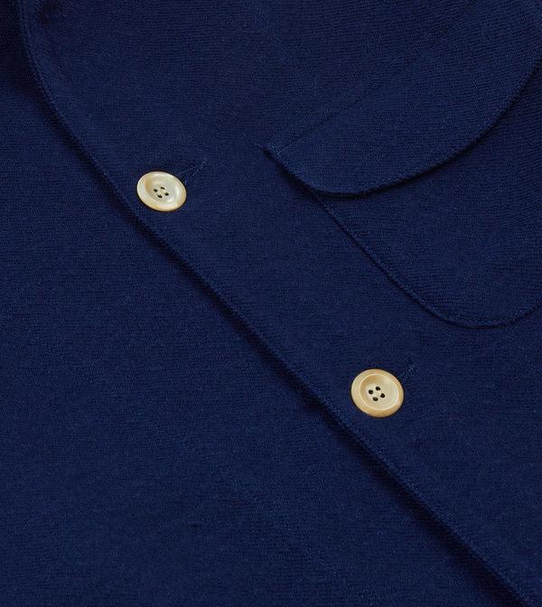 Drake's Blue Wool-Linen Three-Pocket Chore Jacket
