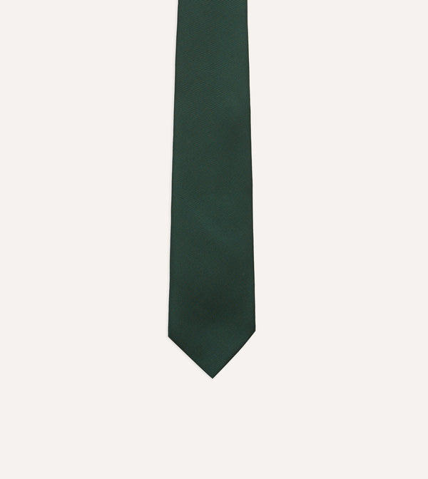 Drake's Bottle Green 50oz Silk Twill Tipped Tie