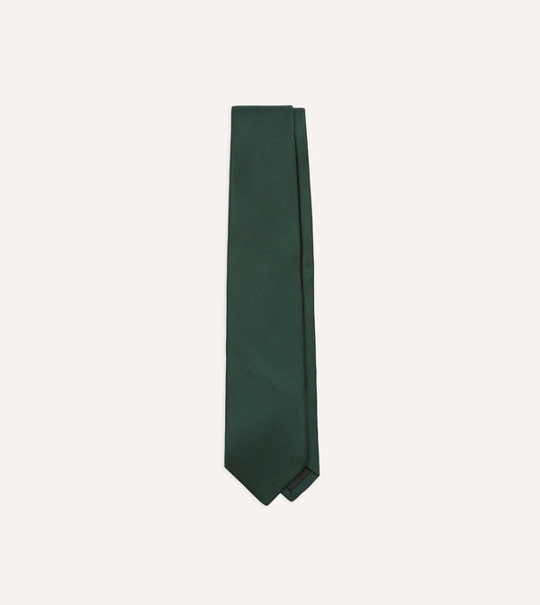 drake's Bottle Green 50oz Silk Twill Tipped Tie