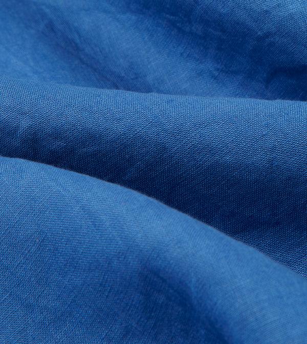 Drake's Bright Navy Linen Spread Collar