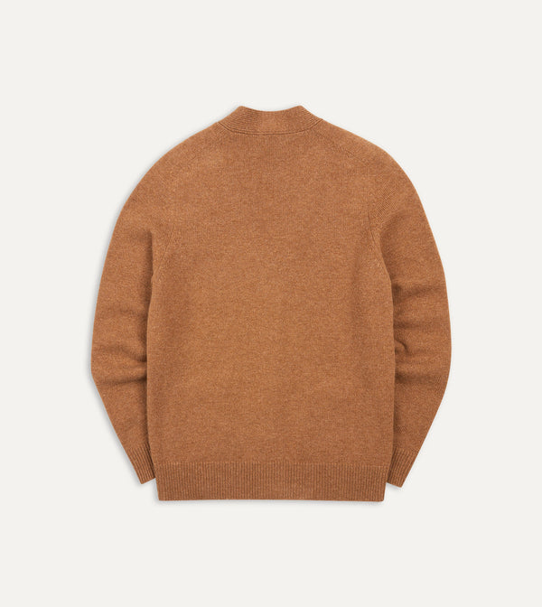Drake's Brown Lambswool 6 Button Cardigan