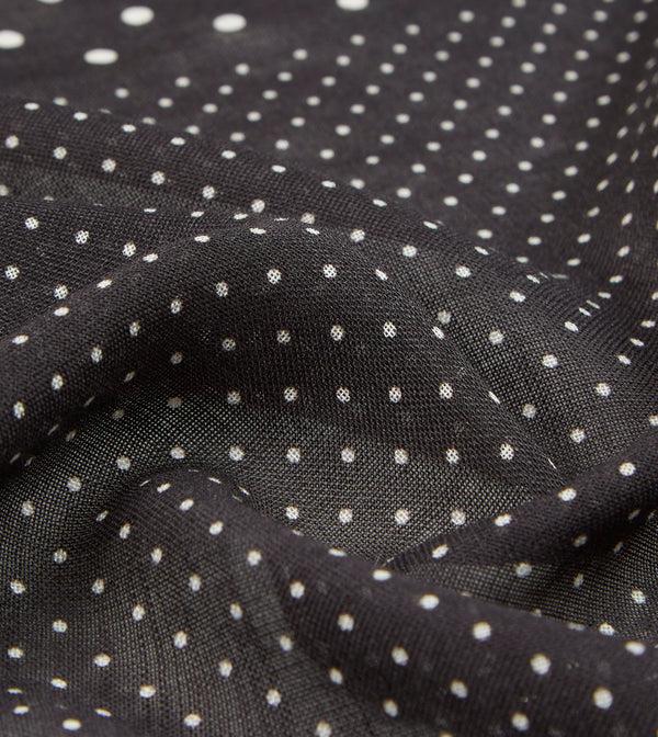 Drake's Brown Spots Print Wool-Silk Pocket Square