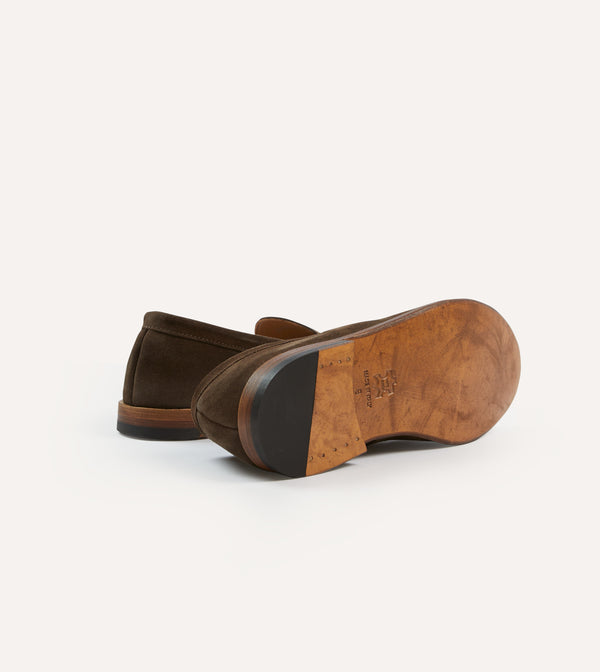 Drake's Brown Suede Henri Summer Loafer