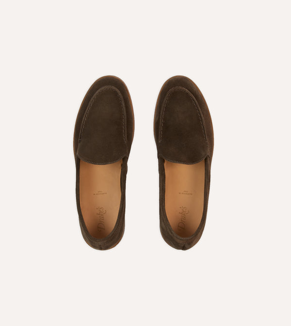 Drake's Brown Suede Henri Summer Loafer