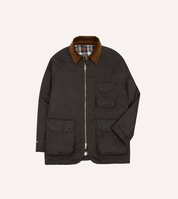 drake's Brown Waxed Coverall Jacket
