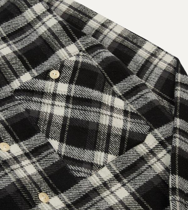 Drake's Drake's By A. Levine Black Check Cotton Two-Pocket Work Shirt