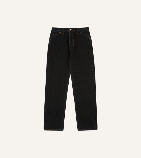 Drake's Drake's By A. Levine Black Stone Wash 12.3oz Selvedge Denim Five-Pocket Jeans