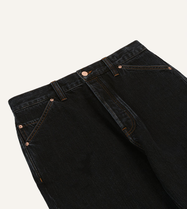 Drake's Drake's By A. Levine Black Stone Wash 12.3oz Selvedge Denim Five-Pocket Jeans
