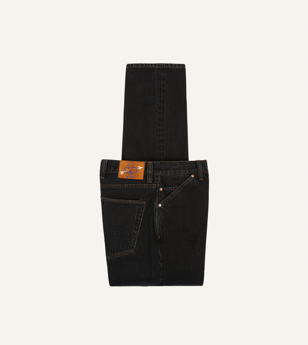 drake's Drake's by A. Levine Black Stone Wash 12.3oz Selvedge Denim Five-Pocket Jeans
