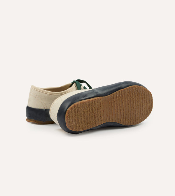 Drake's Drake's By Reproduction Of Found Ecru And Navy Military Trainer