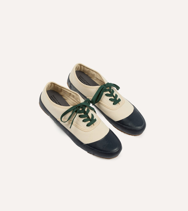 drake's Drake's By Reproduction of Found Ecru and Navy Military Trainer