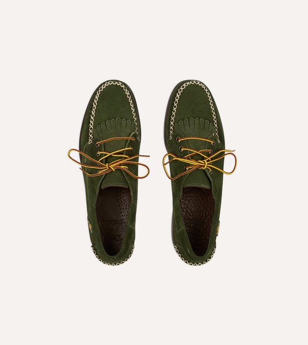 Drake's Drake's By Sebago Campsides Askook Kilt Green Suede Shoe
