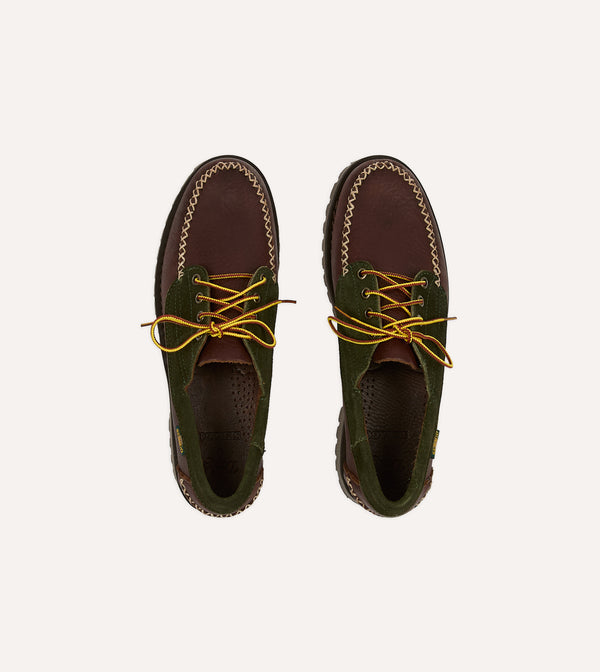 Drake's Drake's By Sebago Campsides Askook Patchwork Suede Shoe