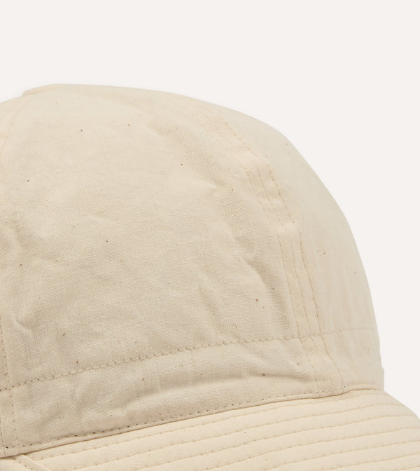 Drake's Câbleami Ecru 6oz Chambray Cotton Army Cap
