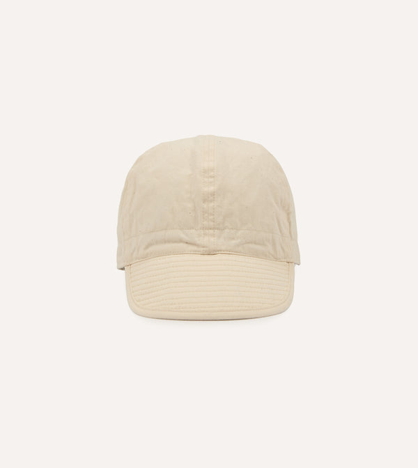 drake's Câbleami Ecru 6oz Chambray Cotton Army Cap
