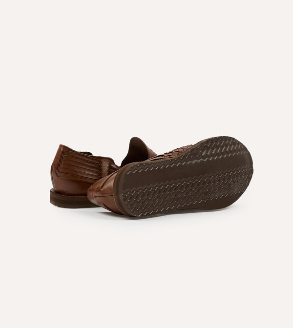 Drake's Chamula Brown Cancun Woven Sandal
