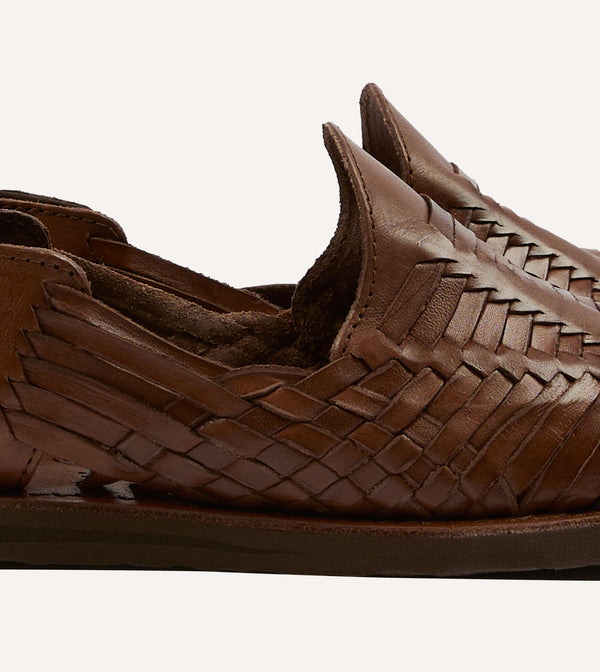 Drake's Chamula Brown Cancun Woven Sandal
