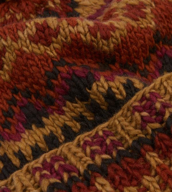 Drake's Chamula Brown Fairisle Merino Knit Cap