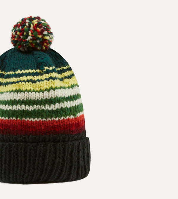 Drake's Chamula For Drake's Black Serape Knit Cap