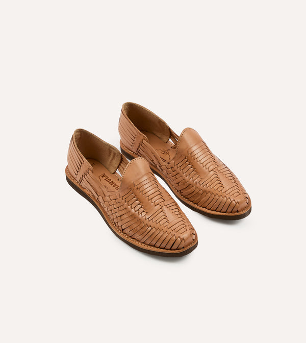 drake's Chamula Tan Cancun Woven Sandal