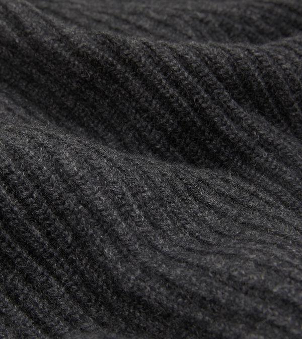 Drake's Charcoal Cashmere Shawl Collar Cardigan