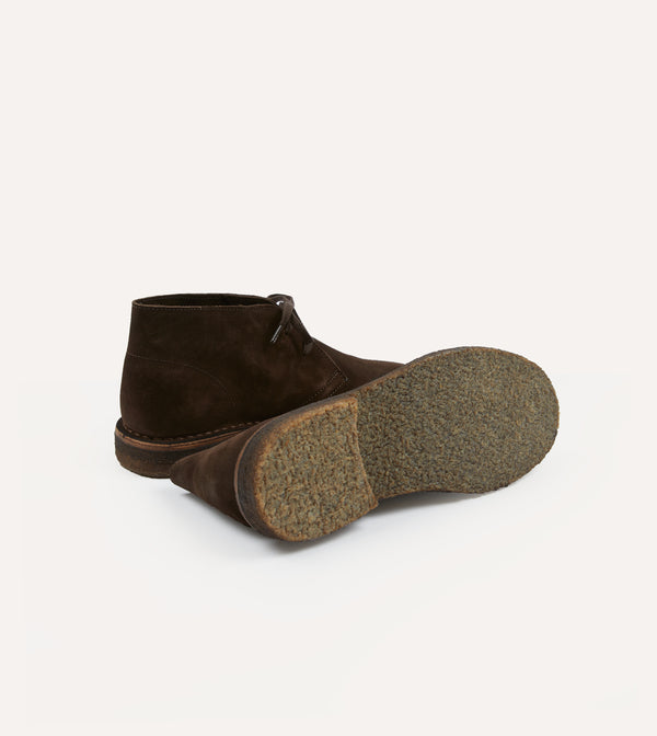 Drake's Clifford Desert Boot Dark Brown Suede
