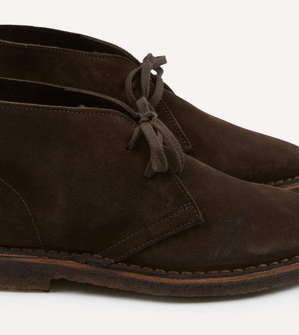Drake's Clifford Desert Boot Dark Brown Suede