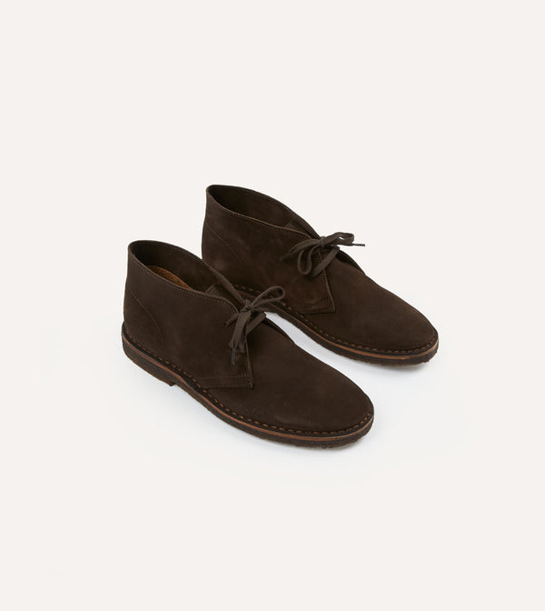 drake's Clifford Desert Boot Dark Brown Suede