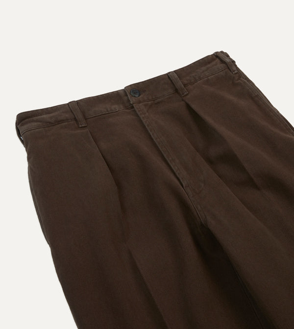 Drake's Cocoa Heavy Cotton Twill Games Trousers