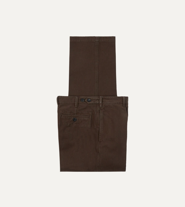 drake's Cocoa Heavy Cotton Twill Games Trousers