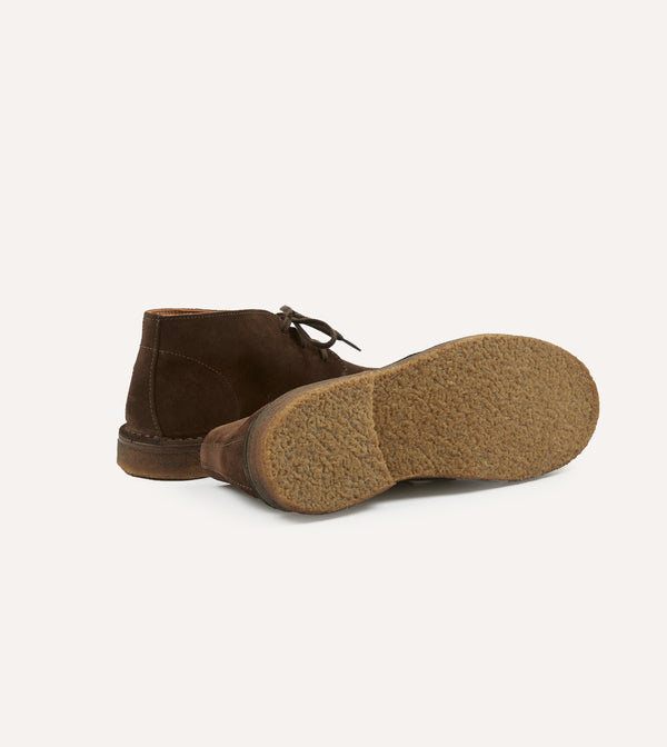 Drake's Crosby Moc-Toe Chukka Boot Brown Suede
