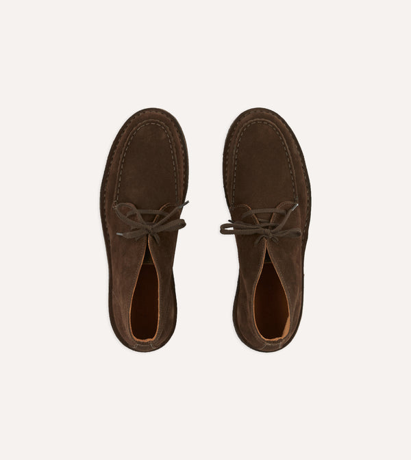 Drake's Crosby Moc-Toe Chukka Boot Brown Suede