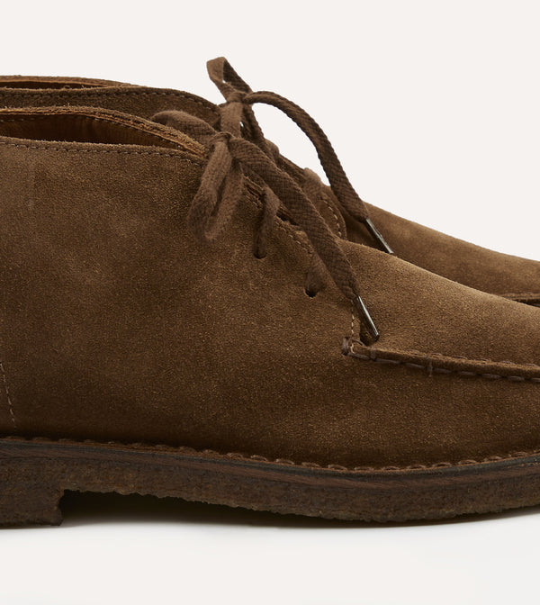 Drake's Crosby Moc-Toe Chukka Boot Tobacco Suede