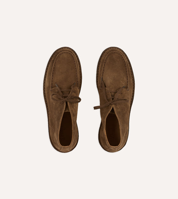 Drake's Crosby Moc-Toe Chukka Boot Tobacco Suede