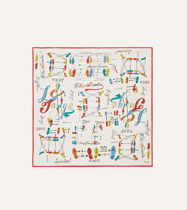 drake's Dance Steps Print Silk Bandana