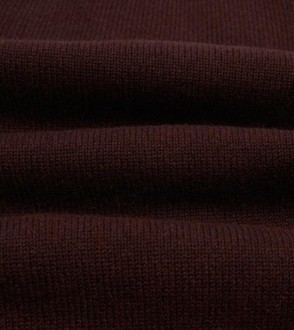 Drake's Dark Brown Lambswool 6 Button Cardigan