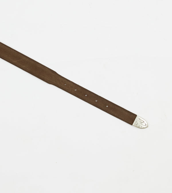 Drake's Dark Brown Suede Western Belt