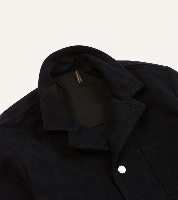 Drake's Dark Navy Moleskin Utility Jacket