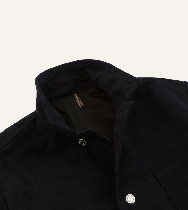Drake's Dark Navy Moleskin Utility Jacket